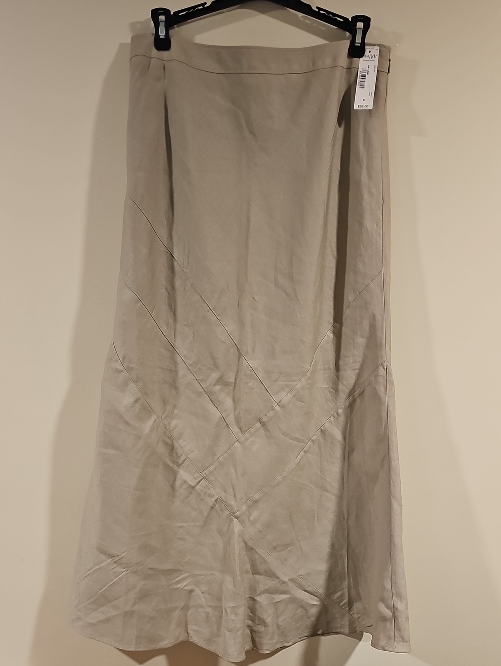 East 5th Beige/Taupe Maxi Skirt with Diagonal Paneling